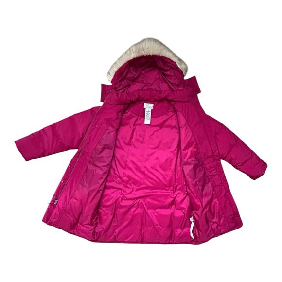 Vintage L.L. Bean Women’s Goose Down Quilted Parka Purple Faux Fur Hood Jacket L - Picture 5 of 7